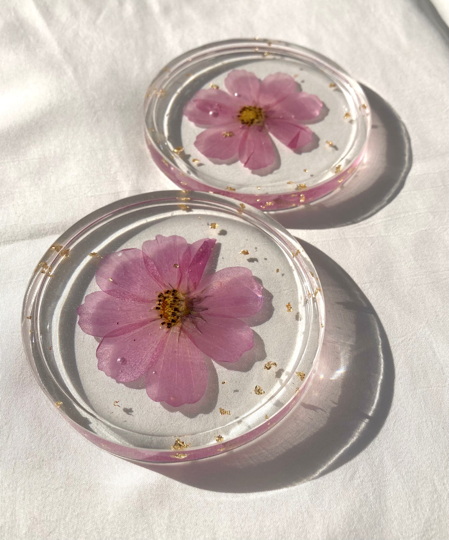 Cosmo Pressed Flower Coasters
