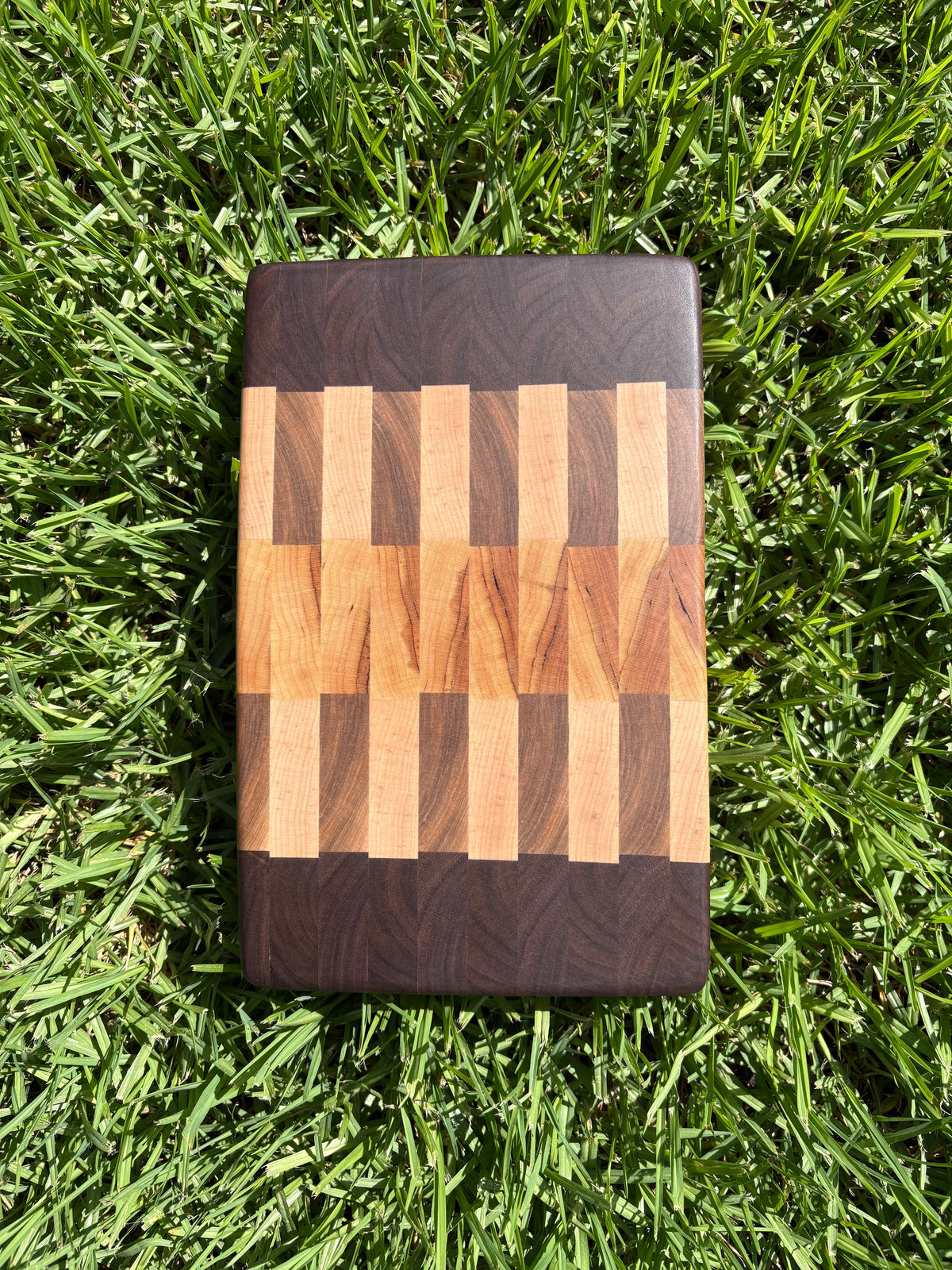 Handmade End Grain Maple Cherry Walnut Cutting Board Mini Butcher Block