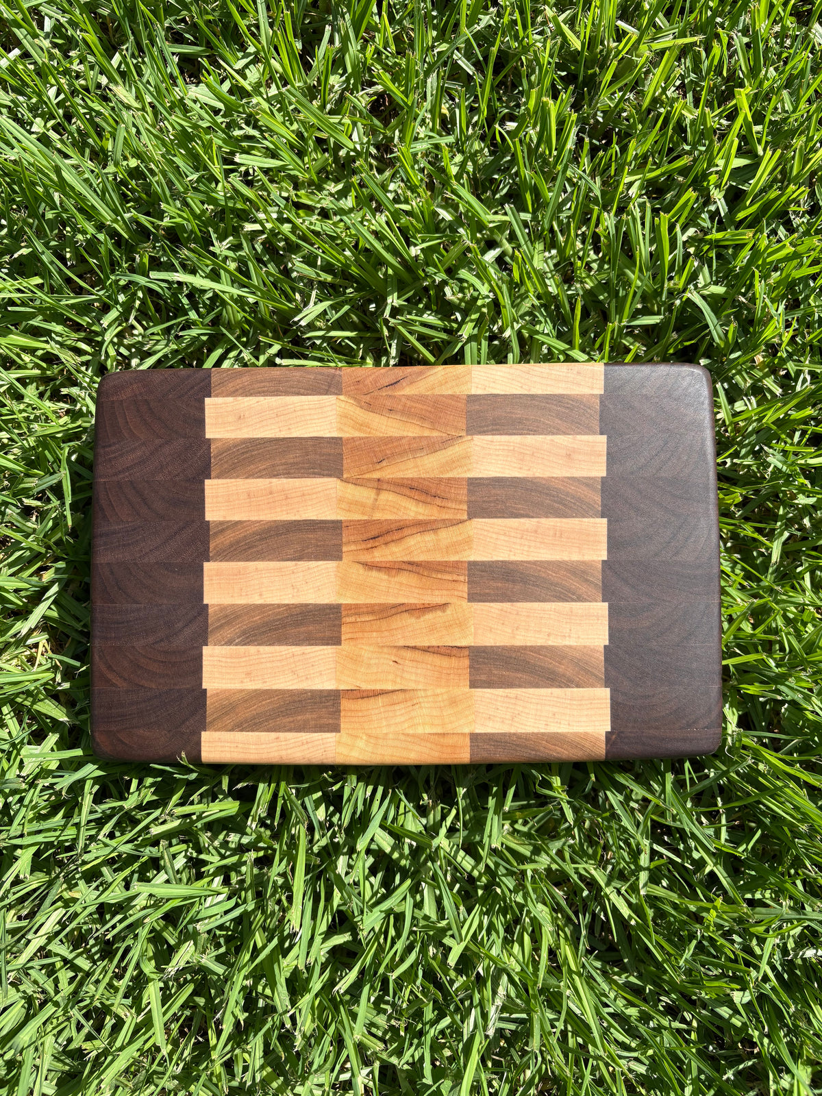 Handmade End Grain Maple Cherry Walnut Cutting Board Mini Butcher Block