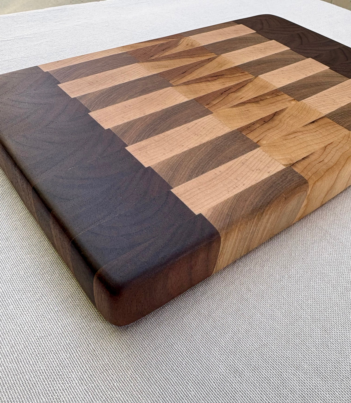 Handmade End Grain Maple Cherry Walnut Cutting Board Mini Butcher Block