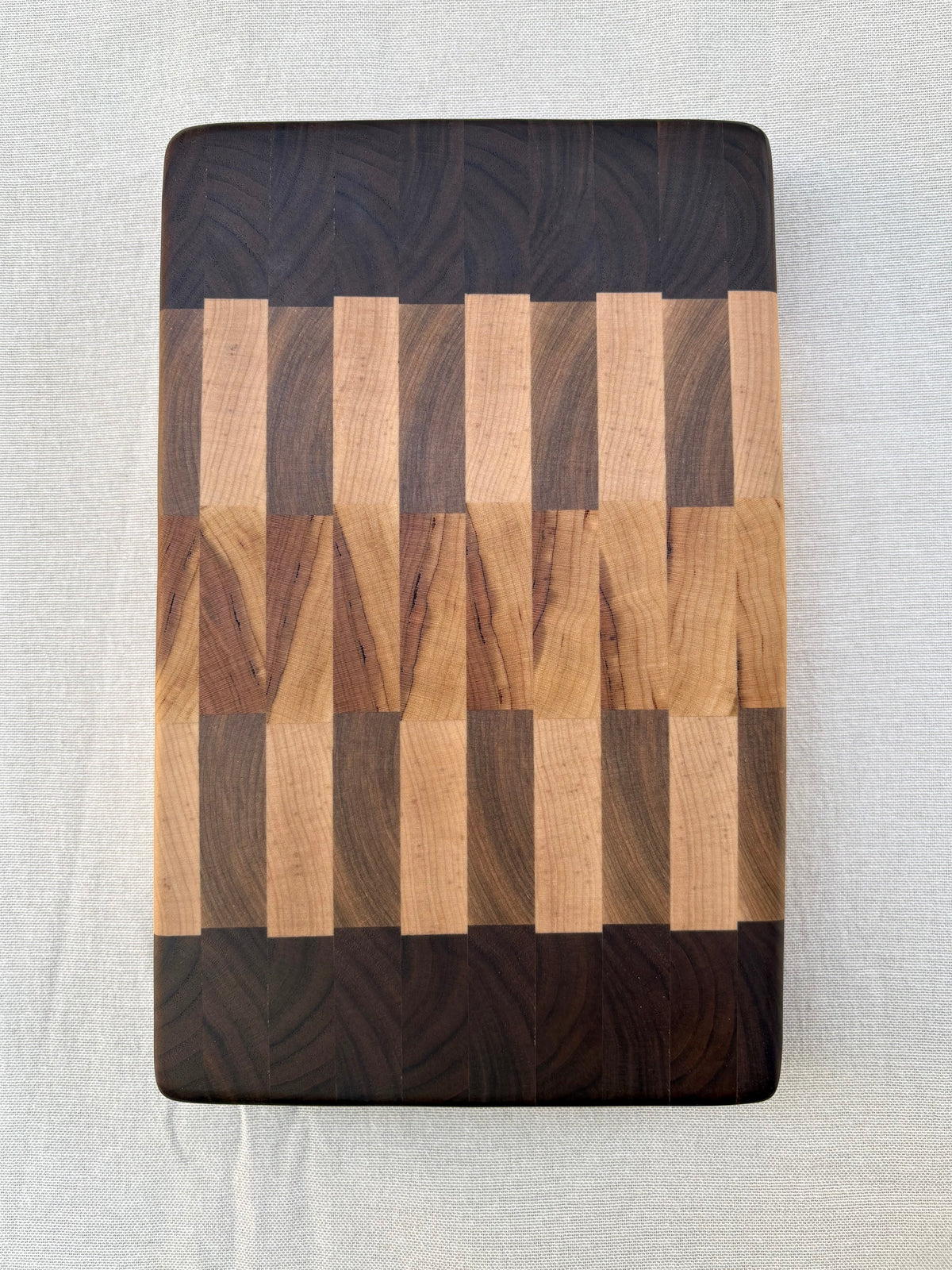 Handmade End Grain Maple Cherry Walnut Cutting Board Mini Butcher Block