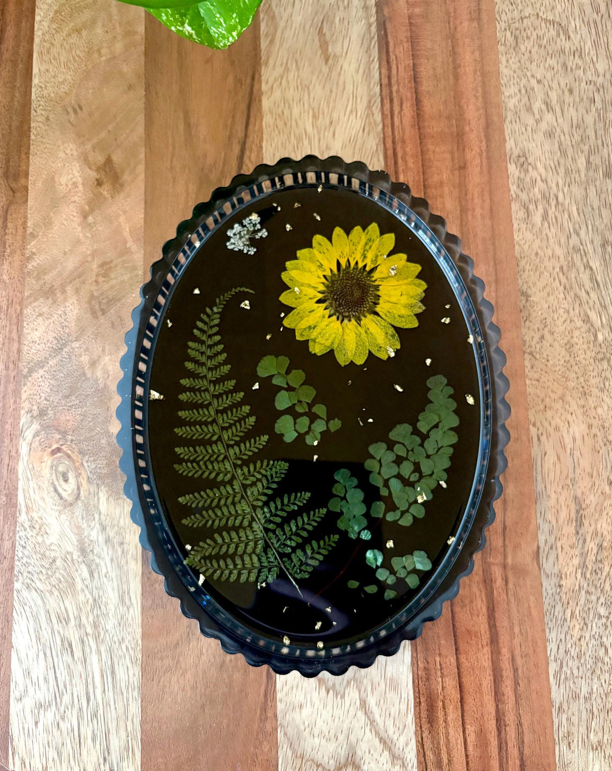 Scalloped Fern & Botanical Handmade Tray | Handmade Jewelry Dish | Pressed Flower Gift